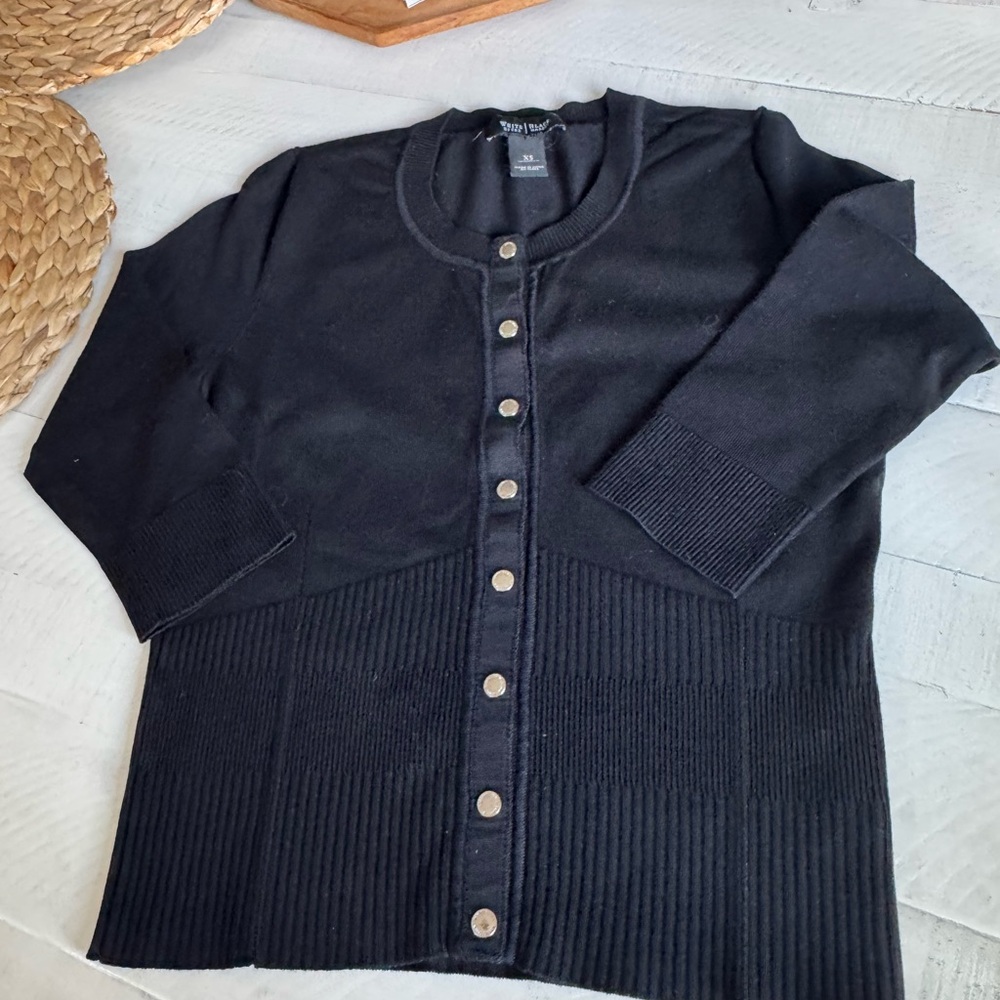 White House Black Market Black Cardigan Sweater